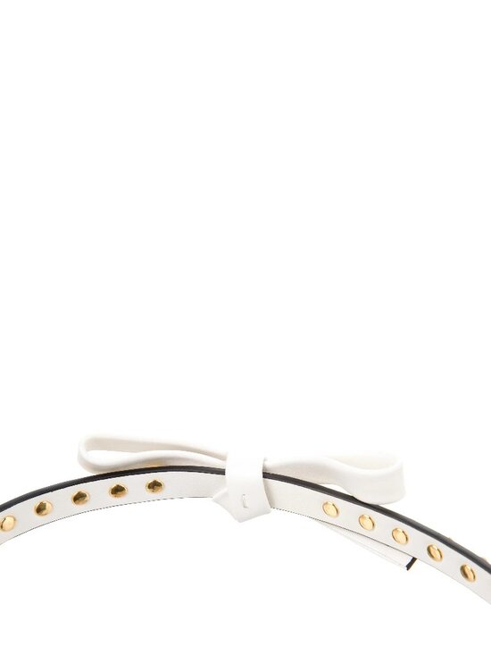 Prada Leather Belt White Gold Studs and Leather Bow Size: XS 70/28 main image 16